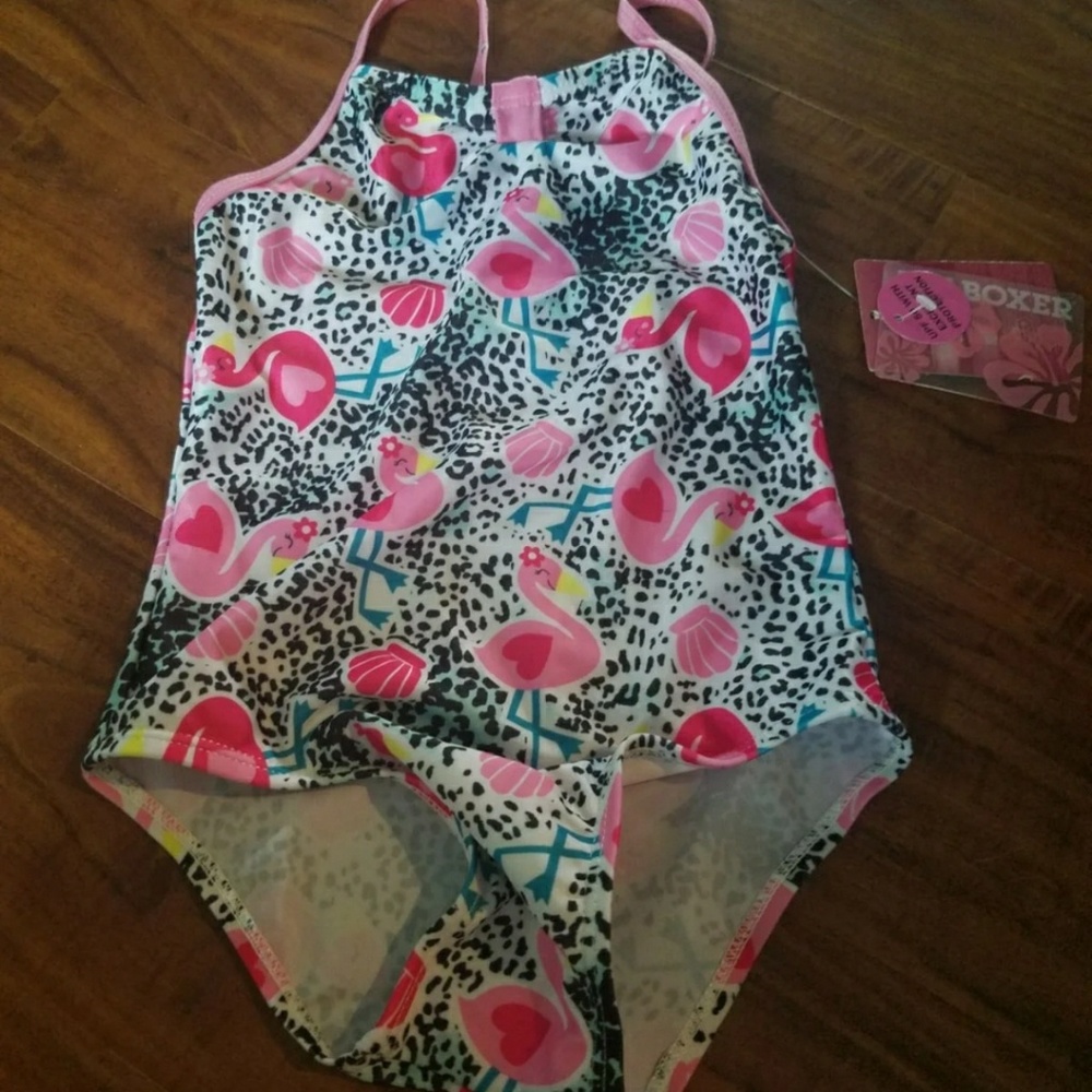 Toddler girls 3T one piece Flamingo swimsuit